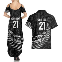 New Zealand Indigenous-Maori Rugby Custom Couples Matching Summer Maxi Dress and Hawaiian Shirt LT9 - Polynesian Pride