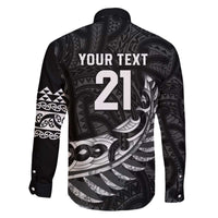 New Zealand Indigenous-Maori Rugby Custom Family Matching Off The Shoulder Long Sleeve Dress and Hawaiian Shirt LT9 - Polynesian Pride