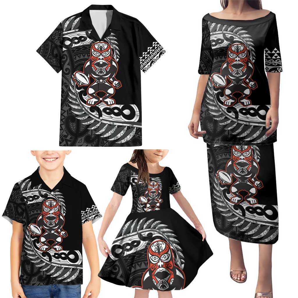 New Zealand Indigenous-Maori Rugby Custom Family Matching Puletasi and Hawaiian Shirt LT9 - Polynesian Pride