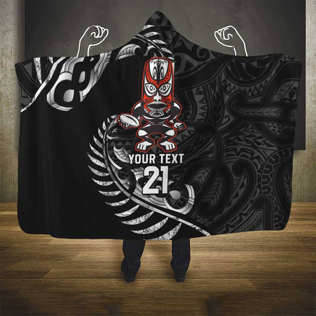 New Zealand Indigenous-Maori Rugby Custom Hooded Blanket