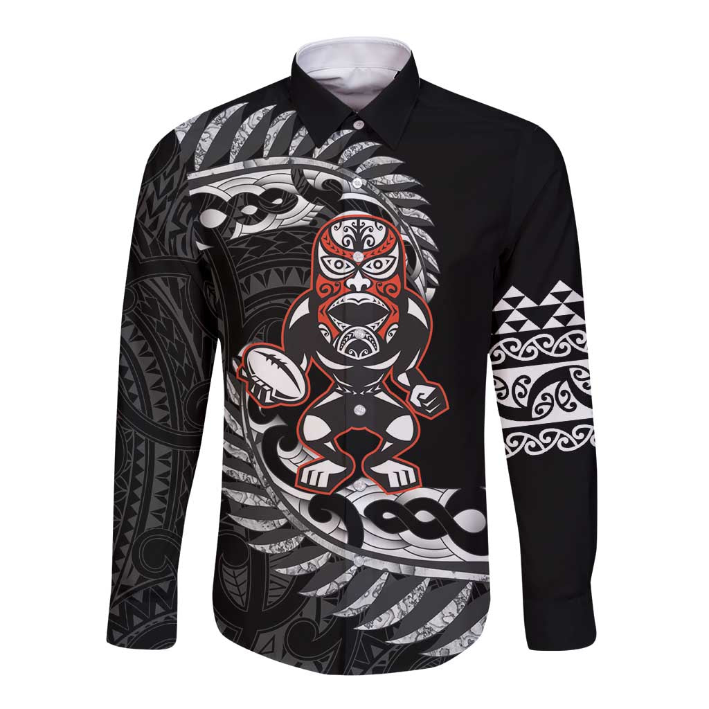 New Zealand Indigenous-Maori Rugby Custom Long Sleeve Button Shirt
