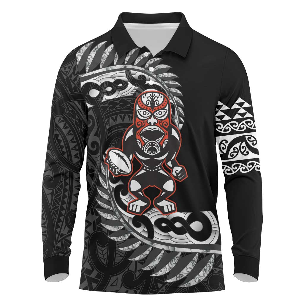 New Zealand Indigenous-Maori Rugby Custom Long Sleeve Polo Shirt