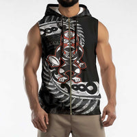 New Zealand Indigenous-Maori Rugby Custom Sleeveless Zip Hoodie - Polynesian Pride
