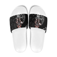 New Zealand Indigenous-Maori Rugby Custom Slide Sandals LT9 Black - Polynesian Pride