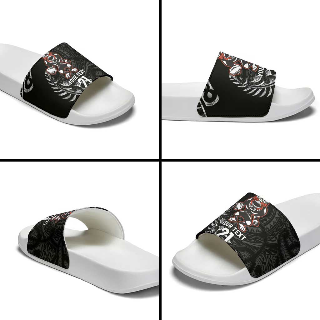 New Zealand Indigenous-Maori Rugby Custom Slide Sandals LT9 - Polynesian Pride