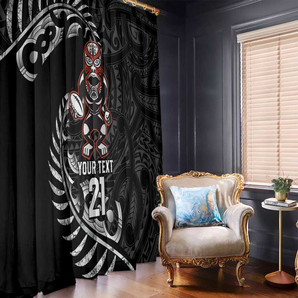 New Zealand Indigenous-Maori Rugby Custom Window Curtain