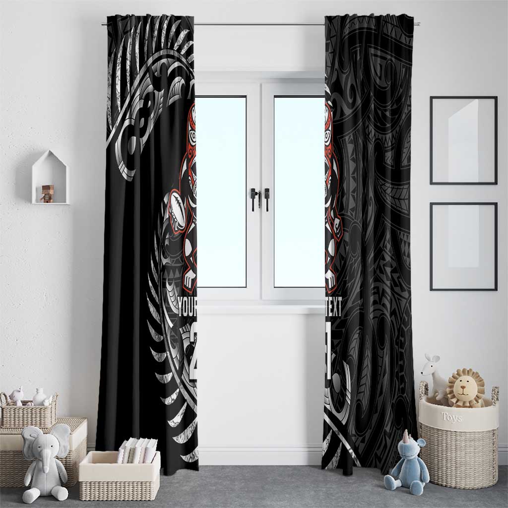 New Zealand Indigenous-Maori Rugby Custom Window Curtain