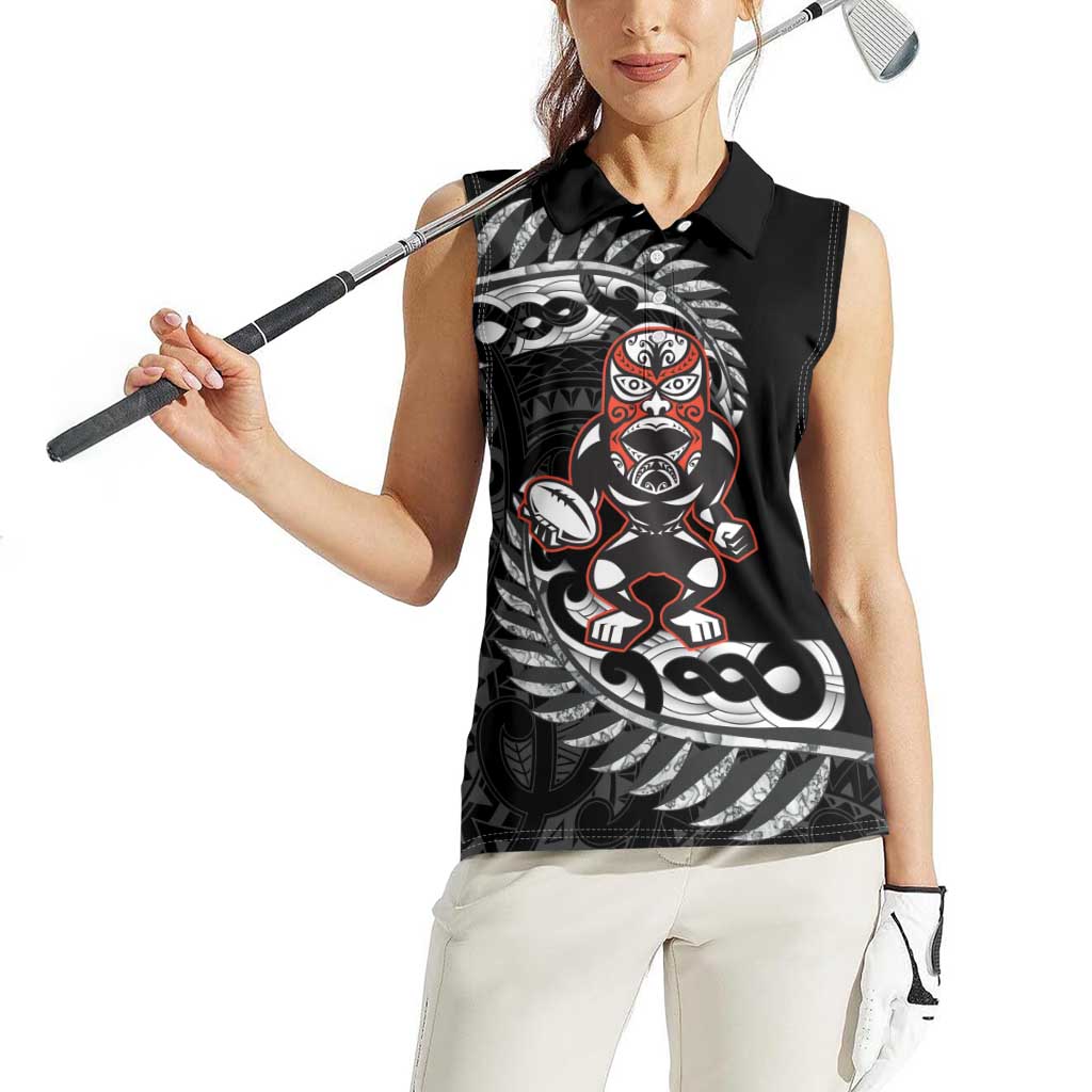 New Zealand Indigenous-Maori Rugby Custom Women Sleeveless Polo Shirt