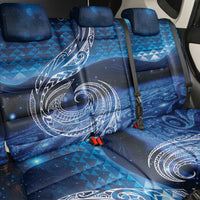 New Zealand Matariki Back Car Seat Cover Taniko Aramoana With Koru Galaxy Sky Night LT9 - Polynesian Pride