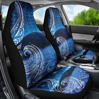 New Zealand Matariki Car Seat Cover Taniko Aramoana With Koru Galaxy Sky Night LT9 - Polynesian Pride