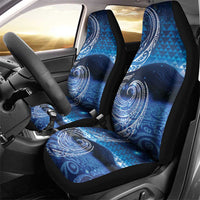 New Zealand Matariki Car Seat Cover Taniko Aramoana With Koru Galaxy Sky Night LT9 - Polynesian Pride
