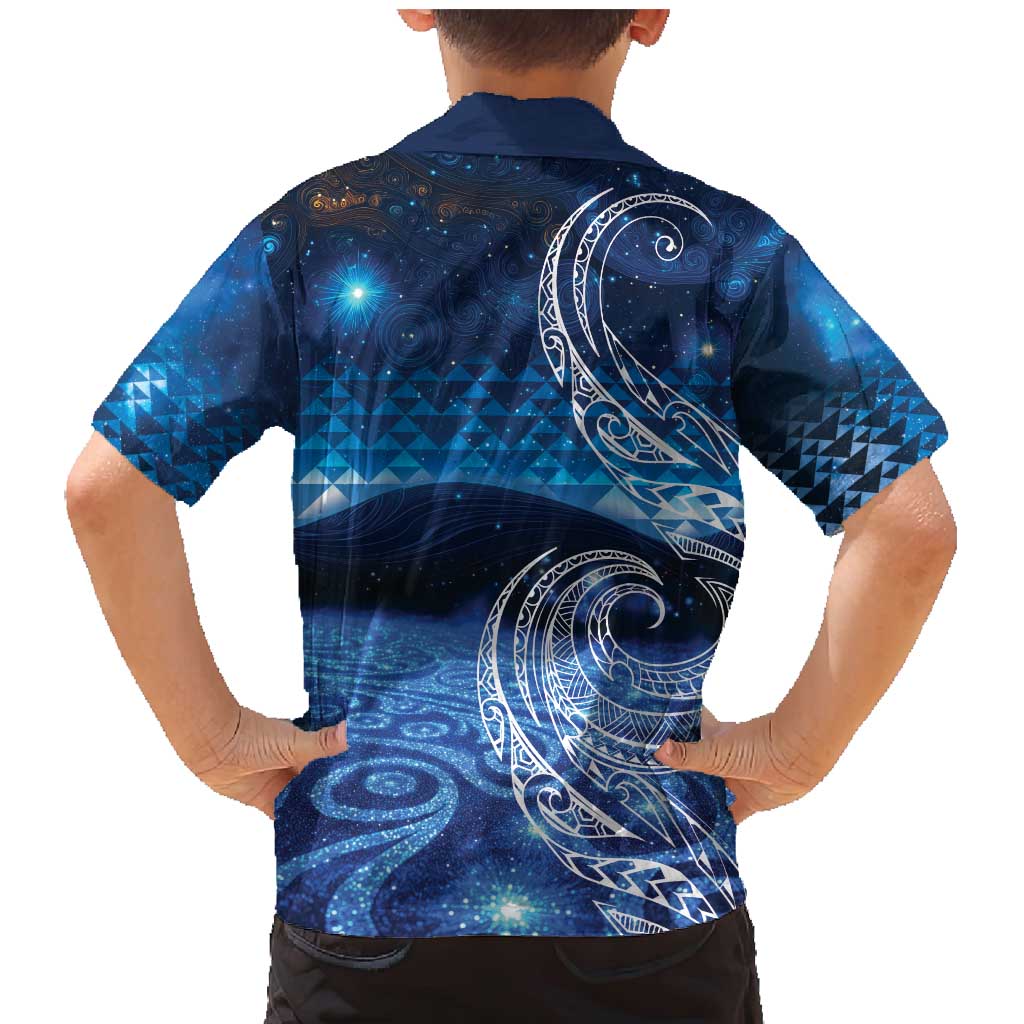 New Zealand Matariki Family Matching Mermaid Dress and Hawaiian Shirt Taniko Aramoana With Koru Galaxy Sky Night LT9 - Polynesian Pride