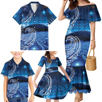 New Zealand Matariki Family Matching Mermaid Dress and Hawaiian Shirt Taniko Aramoana With Koru Galaxy Sky Night LT9 - Polynesian Pride