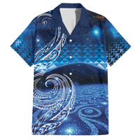 New Zealand Matariki Family Matching Tank Maxi Dress and Hawaiian Shirt Taniko Aramoana With Koru Galaxy Sky Night LT9 Dad's Shirt - Short Sleeve Galaxy - Polynesian Pride