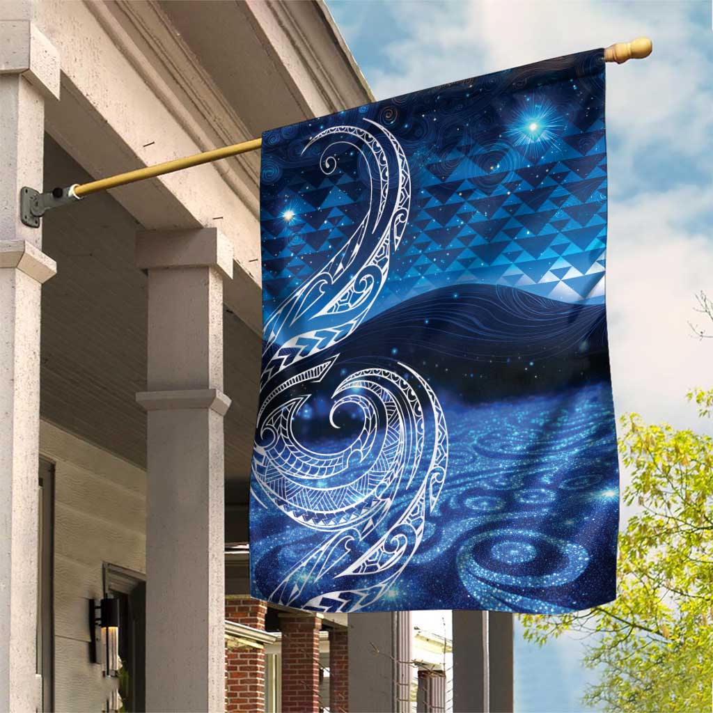 New Zealand Matariki Garden Flag Taniko Aramoana With Koru Galaxy Sky Night