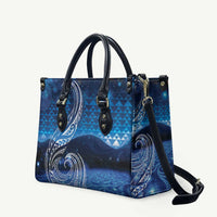New Zealand Matariki Leather Bag Taniko Aramoana With Koru Galaxy Sky Night - Polynesian Pride
