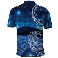 New Zealand Matariki Polo Shirt Taniko Aramoana With Koru Galaxy Sky Night LT9 - Polynesian Pride