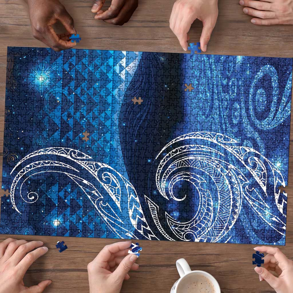 New Zealand Matariki Puzzle Taniko Aramoana With Koru Galaxy Sky Night - Polynesian Pride