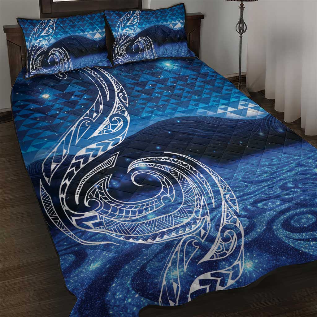 New Zealand Matariki Quilt Bed Set Taniko Aramoana With Koru Galaxy Sky Night