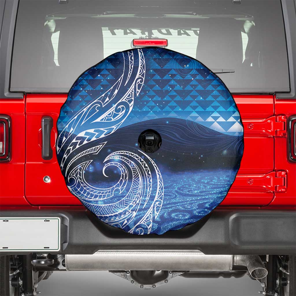 New Zealand Matariki Spare Tire Cover Taniko Aramoana With Koru Galaxy Sky Night LT9 - Polynesian Pride