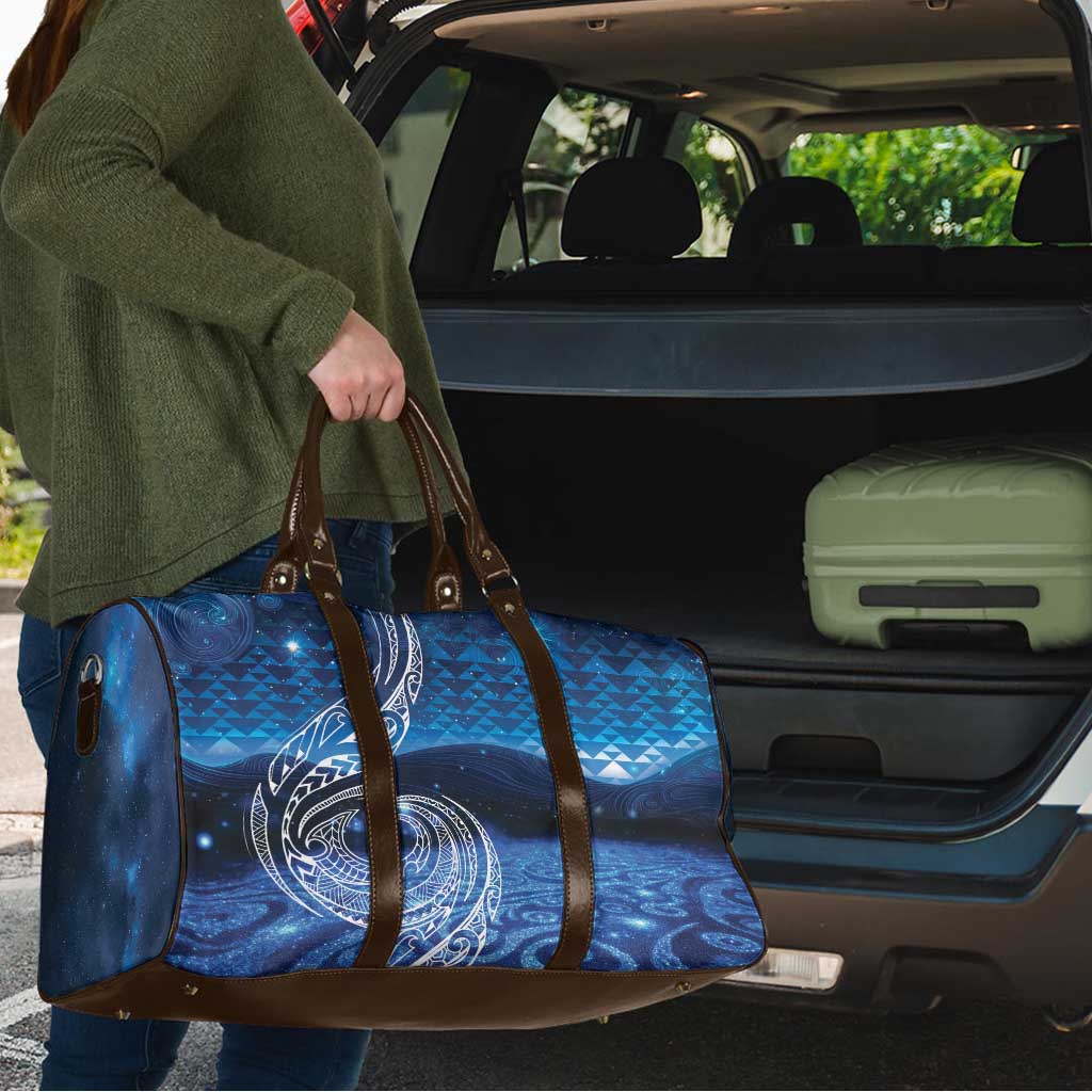 New Zealand Matariki Travel Bag Taniko Aramoana With Koru Galaxy Sky Night - Polynesian Pride