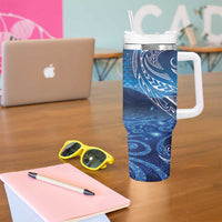 New Zealand Matariki Tumbler With Handle Taniko Aramoana With Koru Galaxy Sky Night LT9 - Polynesian Pride