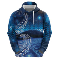 New Zealand Matariki Zip Hoodie Taniko Aramoana With Koru Galaxy Sky Night LT9 - Polynesian Pride