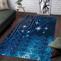 New Zealand Matariki Area Rug Taniko Aramoana With Maori Galaxy Sky Night LT9 Galaxy - Polynesian Pride