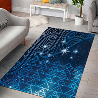 New Zealand Matariki Area Rug Taniko Aramoana With Maori Galaxy Sky Night LT9 - Polynesian Pride
