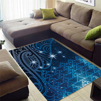 New Zealand Matariki Area Rug Taniko Aramoana With Maori Galaxy Sky Night LT9 - Polynesian Pride