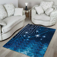 New Zealand Matariki Area Rug Taniko Aramoana With Maori Galaxy Sky Night LT9 - Polynesian Pride