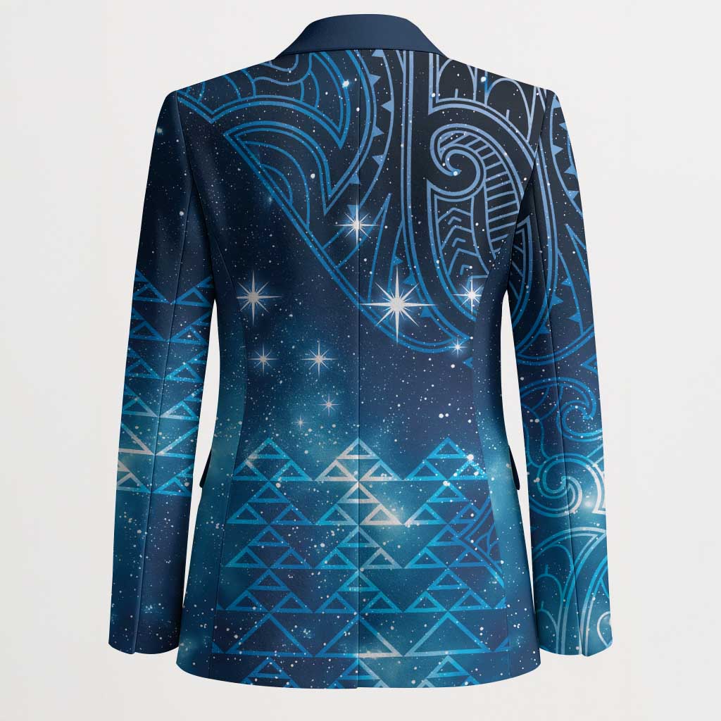 New Zealand Matariki Blazer Taniko Aramoana With Maori Galaxy Sky Night - Polynesian Pride
