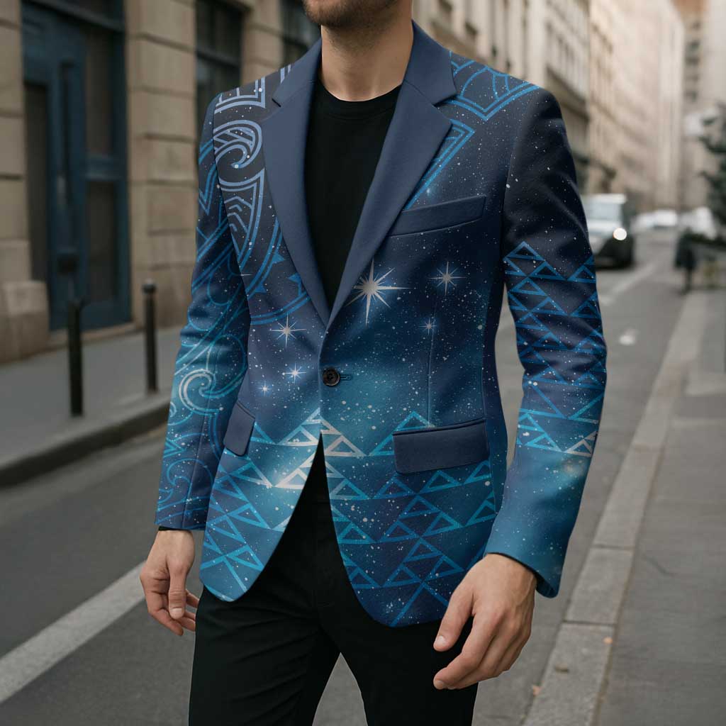New Zealand Matariki Blazer Taniko Aramoana With Maori Galaxy Sky Night - Polynesian Pride