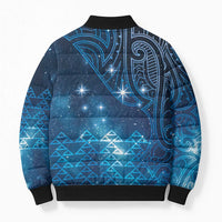 New Zealand Matariki Bomber Puffer Jacket Taniko Aramoana With Maori Galaxy Sky Night - Polynesian Pride
