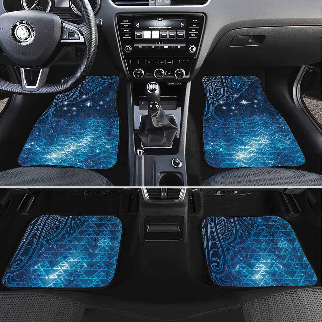New Zealand Matariki Car Mats Taniko Aramoana With Maori Galaxy Sky Night LT9 Set 4pcs Galaxy - Polynesian Pride