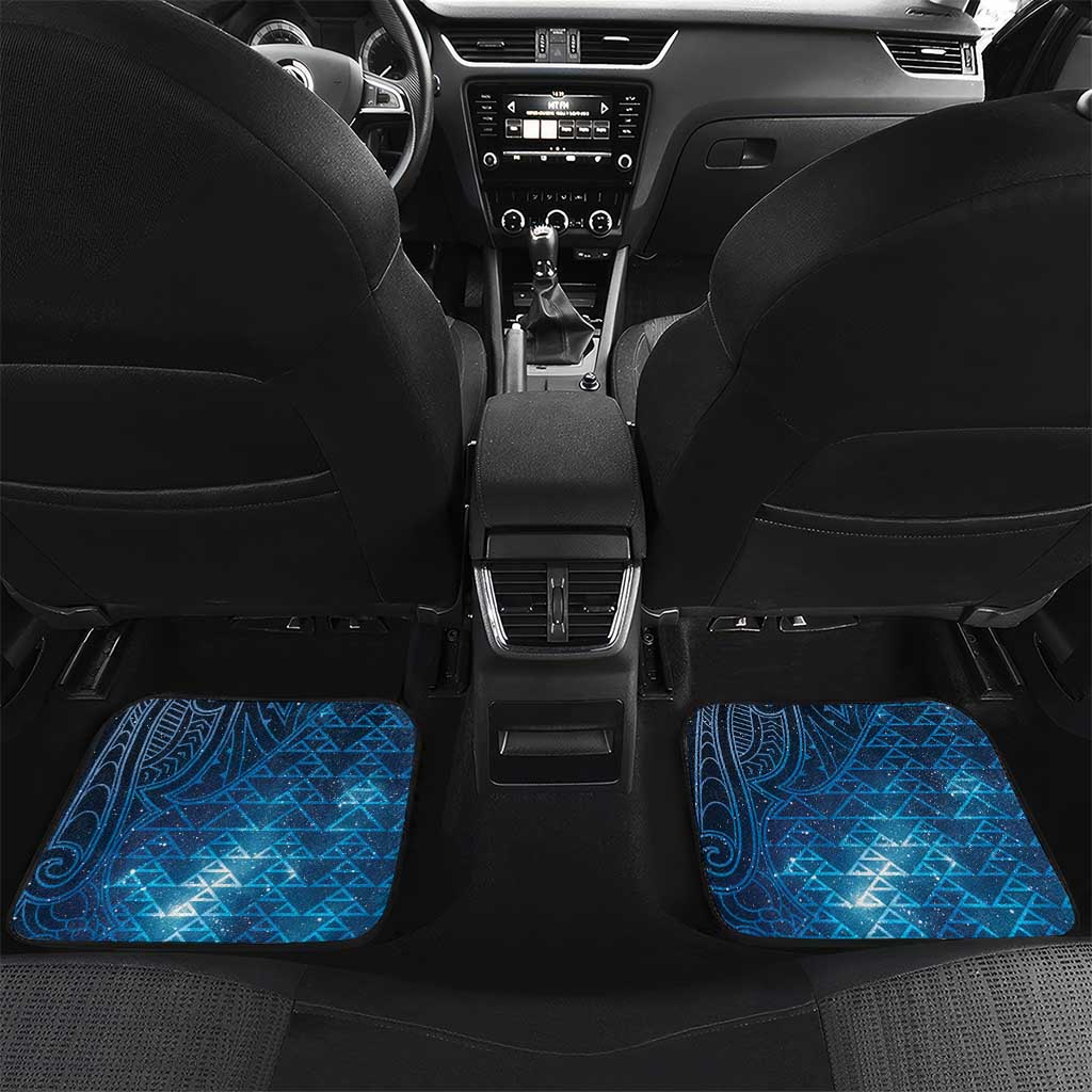 New Zealand Matariki Car Mats Taniko Aramoana With Maori Galaxy Sky Night LT9 Set 2pcs - Back Galaxy - Polynesian Pride