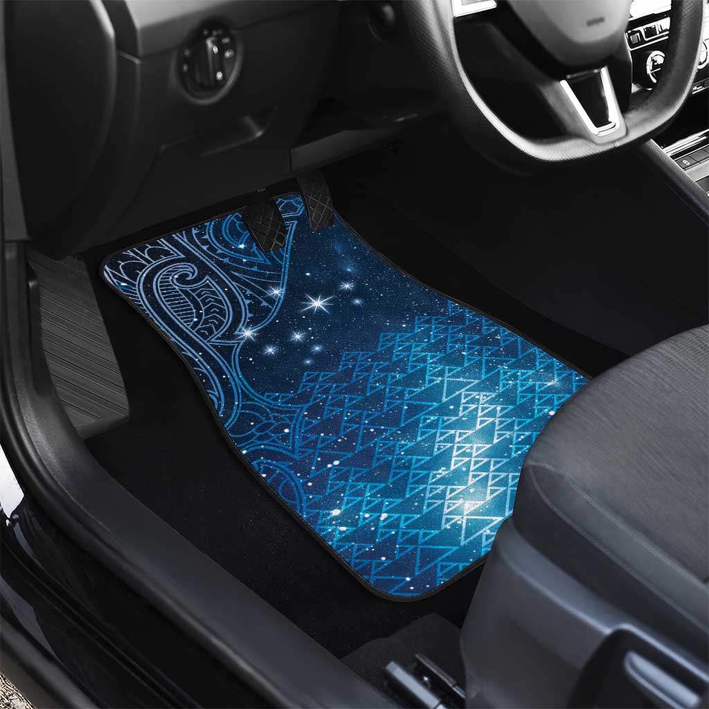New Zealand Matariki Car Mats Taniko Aramoana With Maori Galaxy Sky Night LT9 - Polynesian Pride