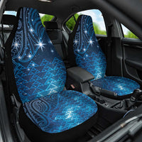 New Zealand Matariki Car Seat Cover Taniko Aramoana With Maori Galaxy Sky Night LT9 One Size Galaxy - Polynesian Pride
