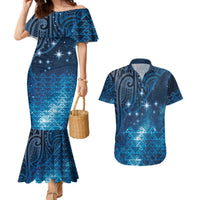 New Zealand Matariki Couples Matching Mermaid Dress and Hawaiian Shirt Taniko Aramoana With Maori Galaxy Sky Night LT9 Galaxy - Polynesian Pride