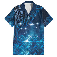 New Zealand Matariki Family Matching Long Sleeve Bodycon Dress and Hawaiian Shirt Taniko Aramoana With Maori Galaxy Sky Night LT9 Dad's Shirt - Short Sleeve Galaxy - Polynesian Pride