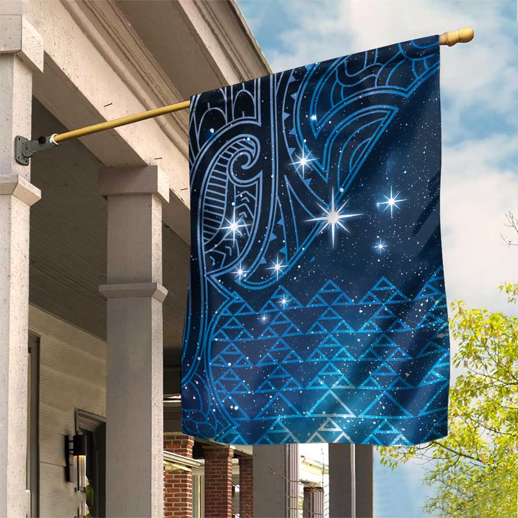 New Zealand Matariki Garden Flag Taniko Aramoana With Maori Galaxy Sky Night LT9 House Flag Galaxy - Polynesian Pride