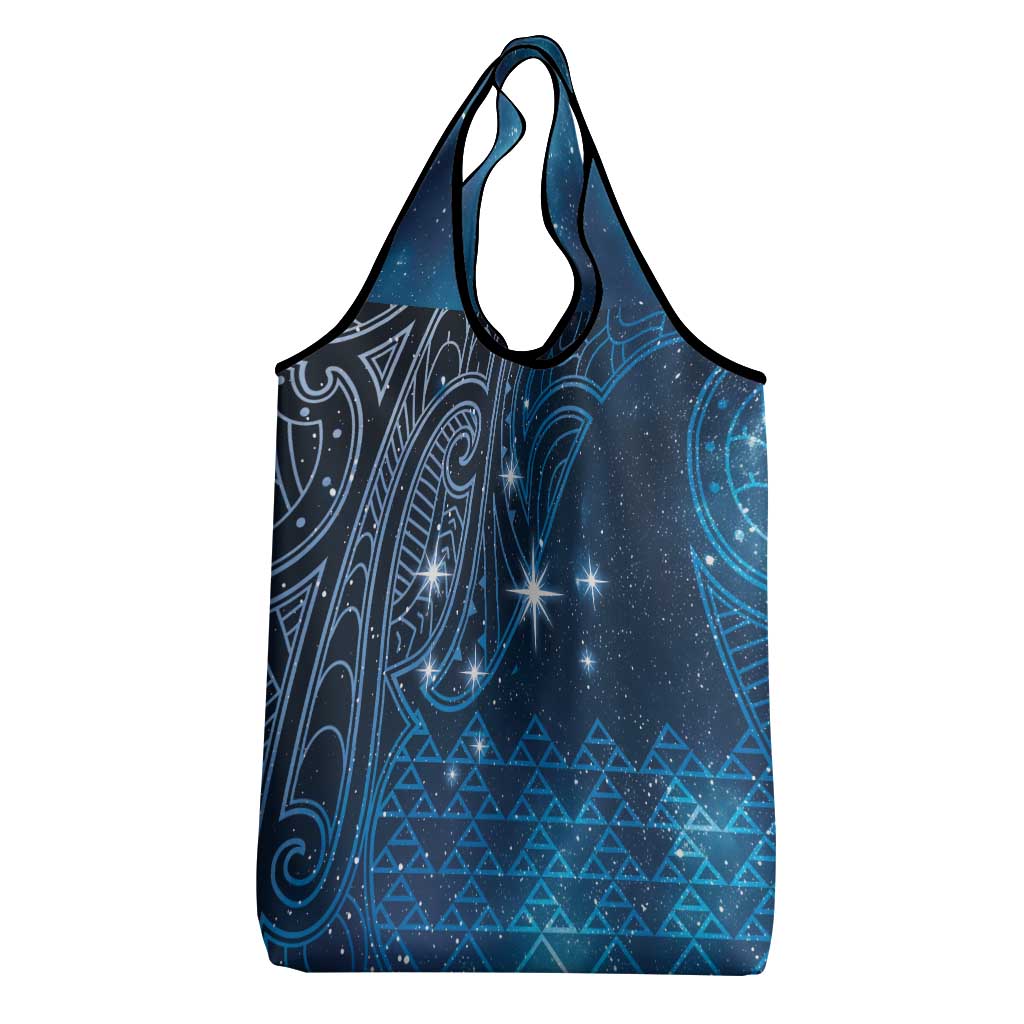 New Zealand Matariki Grocery Bag Taniko Aramoana With Maori Galaxy Sky Night LT9 - Polynesian Pride