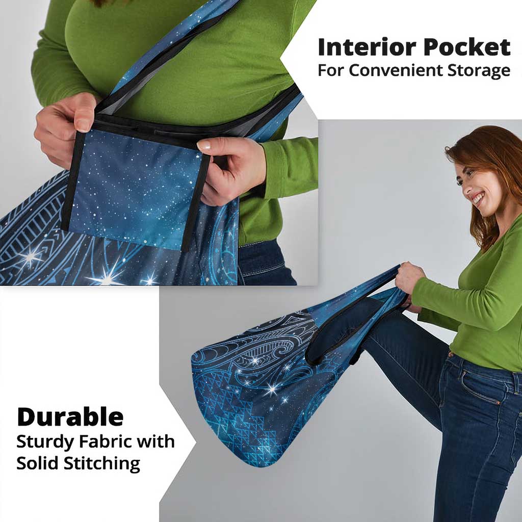New Zealand Matariki Grocery Bag Taniko Aramoana With Maori Galaxy Sky Night LT9 - Polynesian Pride