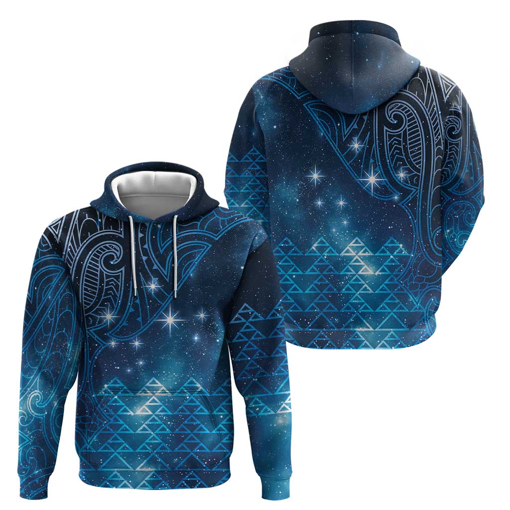 New Zealand Matariki Hoodie Taniko Aramoana With Maori Galaxy Sky Night LT9 - Polynesian Pride