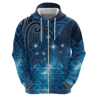 New Zealand Matariki Hoodie Taniko Aramoana With Maori Galaxy Sky Night LT9 - Polynesian Pride