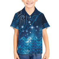 New Zealand Matariki Kid Hawaiian Shirt Taniko Aramoana With Maori Galaxy Sky Night LT9 Kid Galaxy - Polynesian Pride
