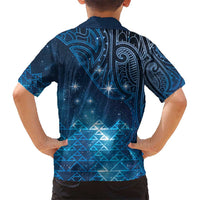 New Zealand Matariki Kid Hawaiian Shirt Taniko Aramoana With Maori Galaxy Sky Night LT9 - Polynesian Pride