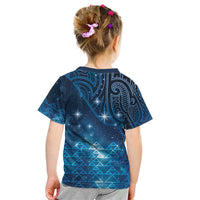 New Zealand Matariki Kid T Shirt Taniko Aramoana With Maori Galaxy Sky Night LT9 - Polynesian Pride