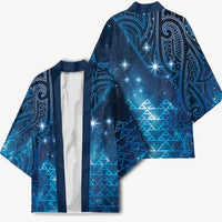 New Zealand Matariki Kimono Taniko Aramoana With Maori Galaxy Sky Night - Polynesian Pride