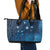 New Zealand Matariki Leather Tote Bag Taniko Aramoana With Maori Galaxy Sky Night